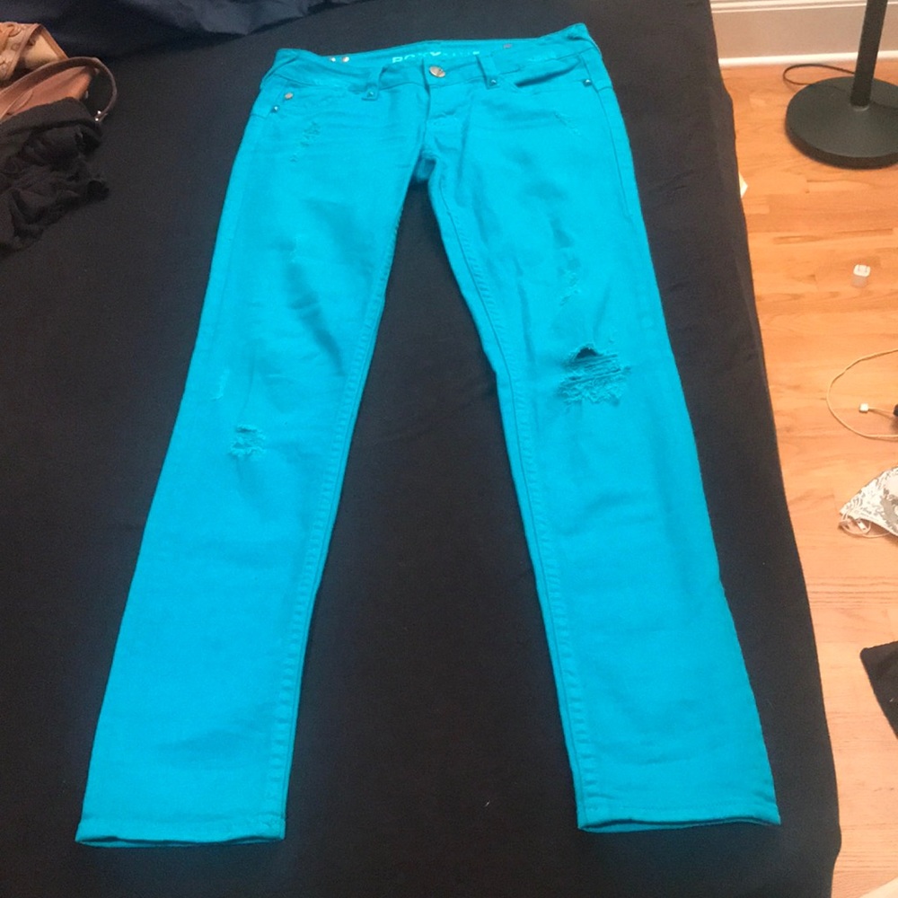 Roxy turquoise skinny jeans